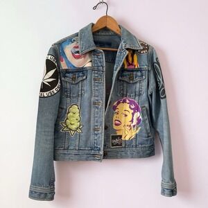 Ralph denim jacket women's patchwork super kush S,see description
